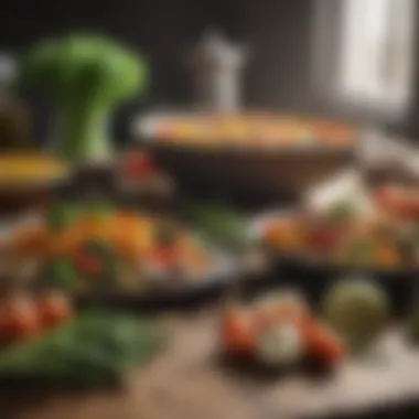 Nutrient-rich meal preparation Nutrient-rich meal preparation showcasing colorful vegetables and lean proteins