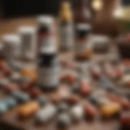 A collection of dietary supplements on a table