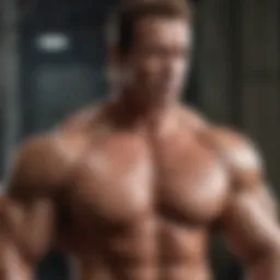Arnold Schwarzenegger demonstrating a classic bodybuilding pose