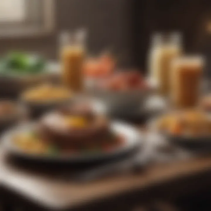 A balanced meal showcasing different food groups