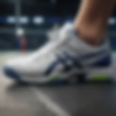 Close-up of Asics shoe technology