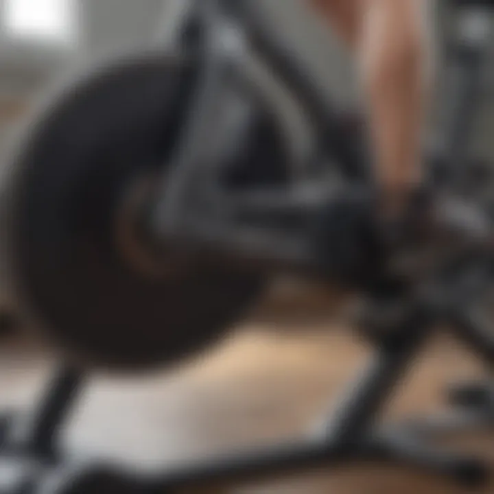 Close-up of a stationary bike highlighting its features