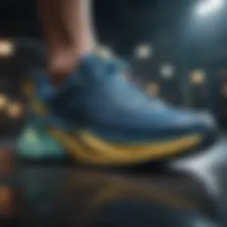 Close-up of Hoka shoe cushioning technology