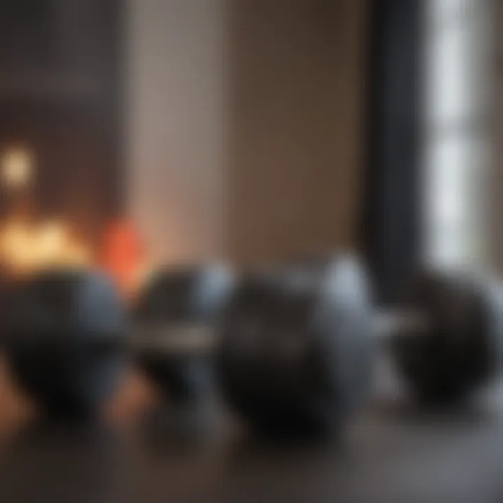 Compact dumbbells stored neatly in a home setting