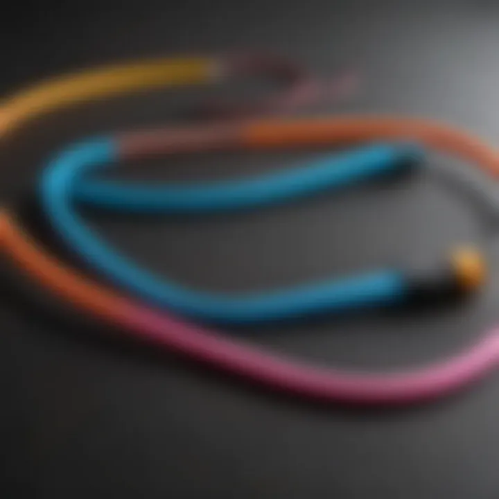 Close-up of a versatile resistance band used for training