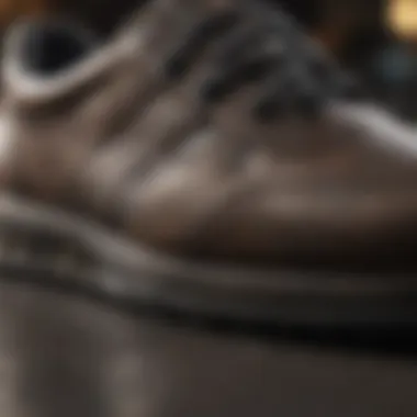 Close-up of supportive shoe features