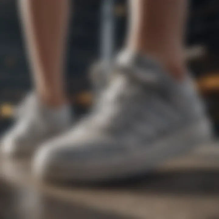 Close-up of sneaker features such as cushioning and support designed for comfort