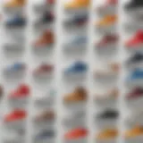 A variety of sneakers designed for wider feet displayed on a white background