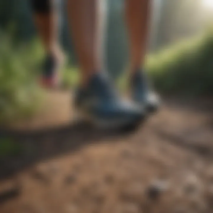 Brooks High Stability Running Shoe in action during a run on a scenic path