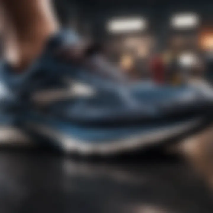 Close-up of Brooks High Stability Running Shoe showcasing advanced cushioning technology