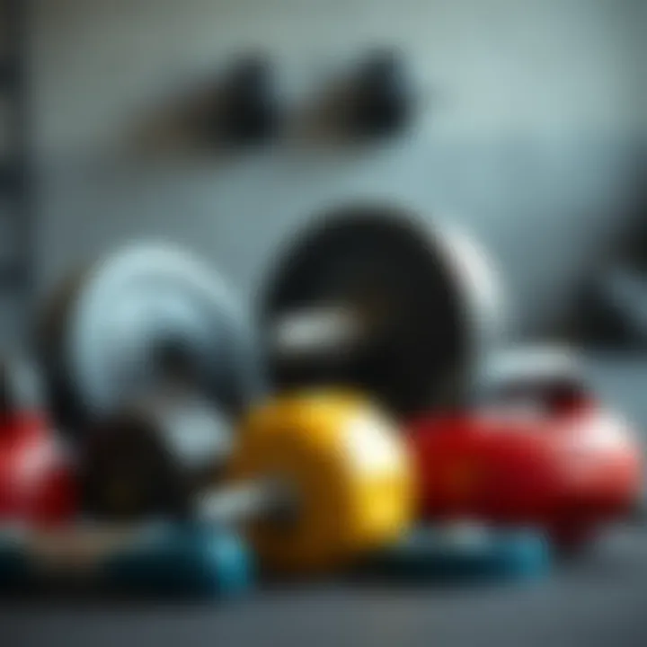 A variety of weights arranged for an effective workout routine