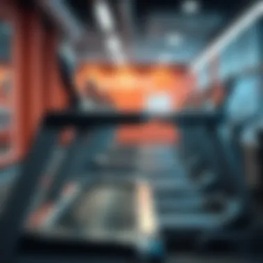 Illustration of safety features on a treadmill