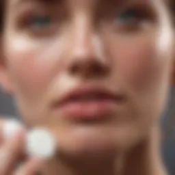A soothing balm being applied to a cold sore