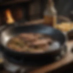 A beautifully seasoned cast iron skillet