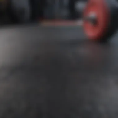 Close-up of durable gym flooring designed for heavy weights