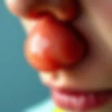 Visual representation of a cold sore at various stages