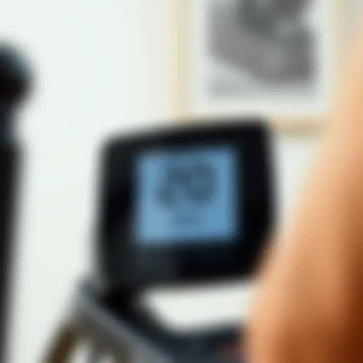 Close-up of the advanced display panel on a compact cycling machine