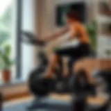 A sleek compact cycling machine in a modern home gym setup
