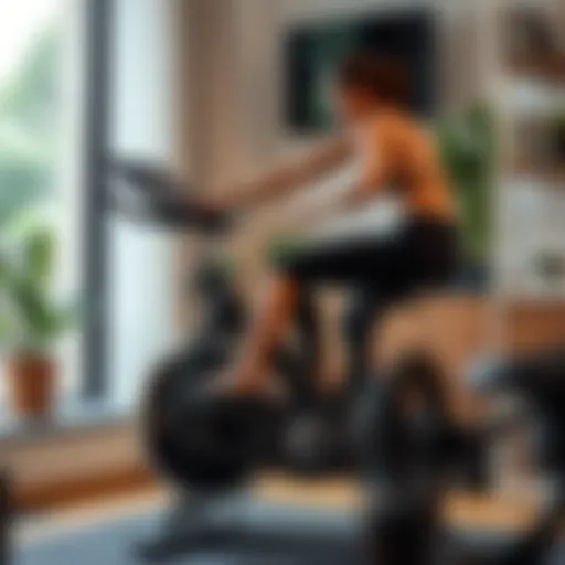 A sleek compact cycling machine in a modern home gym setup