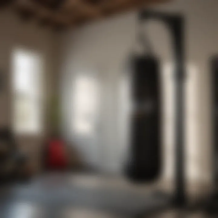 Proper installation setup for Everlast Canvas Heavy Bag in a home gym