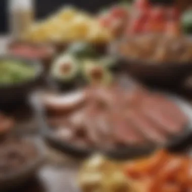 Keto-Friendly Foods Colorful assortment of keto-friendly foods
