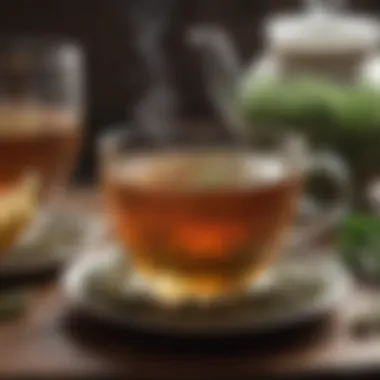 A soothing herbal tea on a table