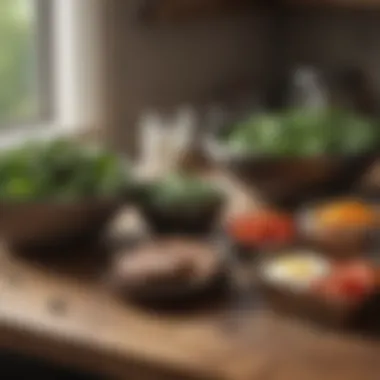 Balanced Meal Preparation Healthy meal prep with lean proteins and greens
