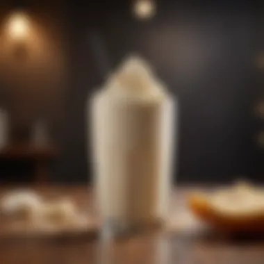 Delicious Vanilla Protein Shake Ready for Enjoyment Delicious vanilla protein shake ready for consumption