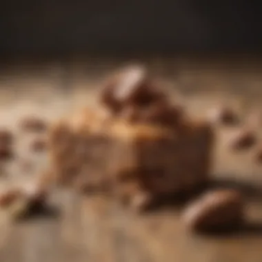 Protein-Packed Energy Bar Close-up of a protein-packed energy bar with natural ingredients displayed on a rustic background.