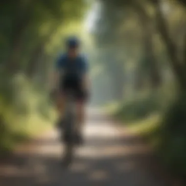 Embracing Nature Through Cycling Cyclist navigating a scenic route