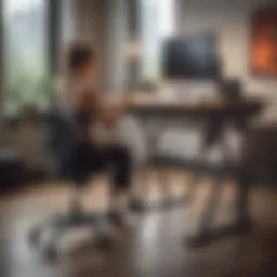 Innovative desk workout machine in a modern office setting