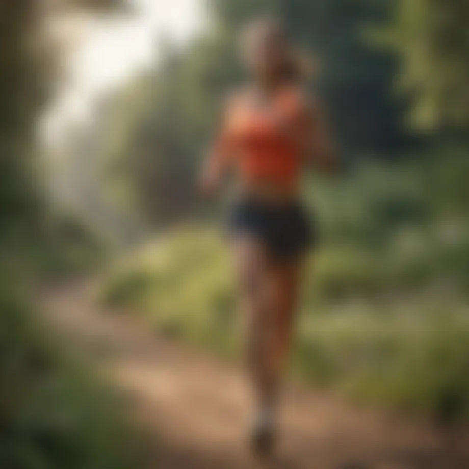 Runner on a scenic trail emphasizing the connection between nature and exercise
