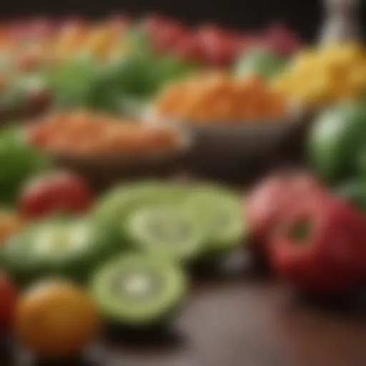 A vibrant assortment of fruits and vegetables showcasing nutrition.