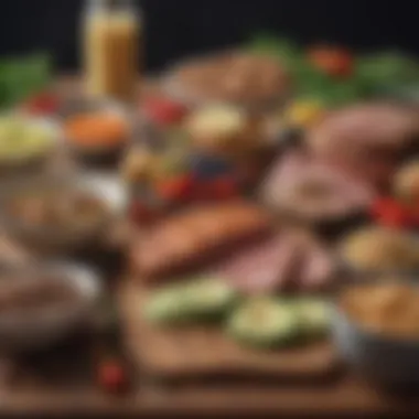 Precision in Macronutrient Distribution Balanced meal with precise portions of carbohydrates, proteins, and fats displayed