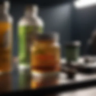 Creating Your Remedies A calm workspace with natural ingredients and tools for remedy creation