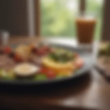 Balanced Nutrition for Fat Reduction Illustration of a healthy plate with balanced nutrition