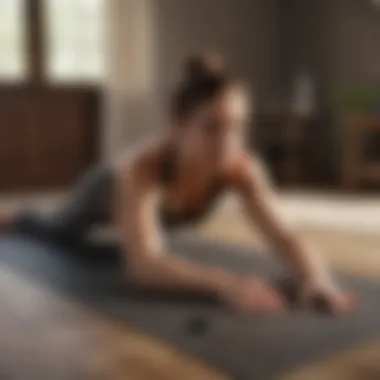 Person performing a plank exercise on a yoga mat