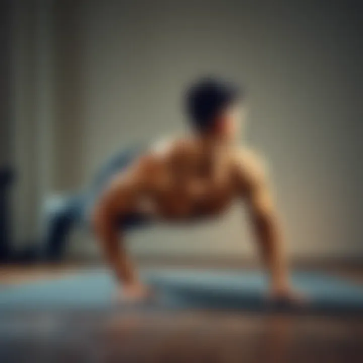 Plank Position Plank position demonstrating strength and stability