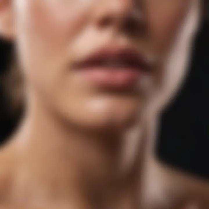 Close-up of healthy skin after treatment