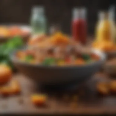 Vibrant Ingredients for Optimal Nutrition Healthy meal preparation with colorful ingredients