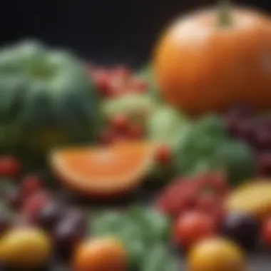 Vibrant Nutrition Choices Colorful array of fresh vegetables and fruits