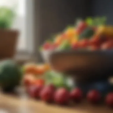 Incorporating Fresh Produce for Digestive Health A bowl of fresh fruits and vegetables representing a healthy diet