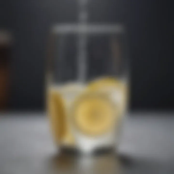 A glass of water with lemon depicting hydration