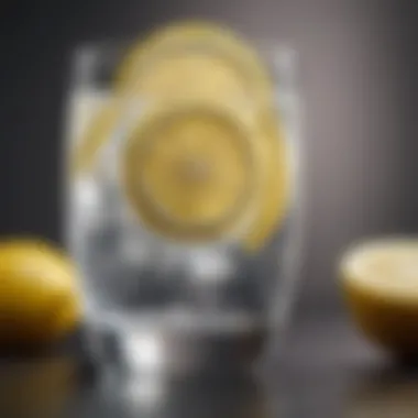 A glass of water with fresh lemon slices