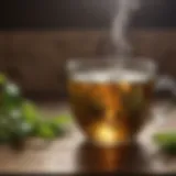 A soothing herbal tea in a cup