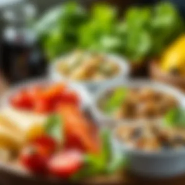 A collection of healthy foods rich in nutrients for thigh fat reduction