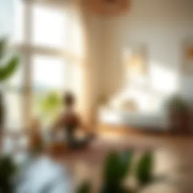 A serene space promoting mindfulness and relaxation for mental health