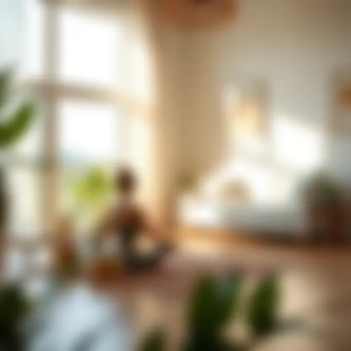 A serene space promoting mindfulness and relaxation for mental health