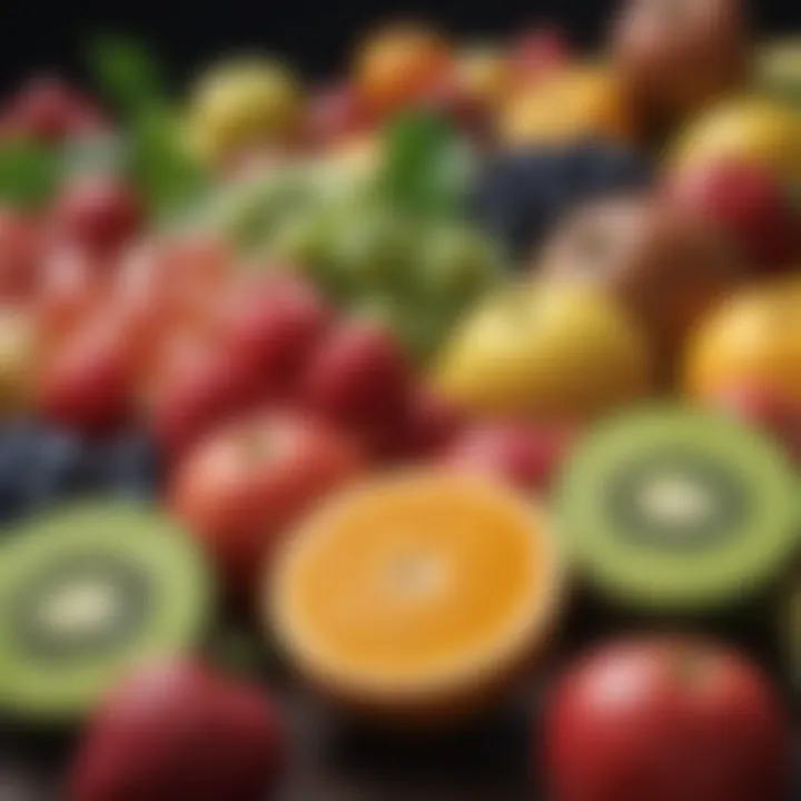 An array of fresh fruits rich in vitamins and antioxidants