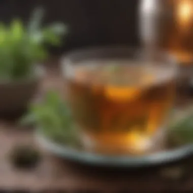 Herbal Tea for Recovery A soothing cup of herbal tea with fresh ingredients